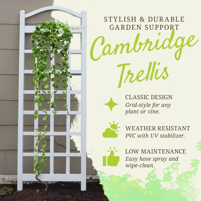 Dura-Trel Inc Dura-Trel Cambridge 28 x 75 Inch PVC Vinyl Outdoor Garden Patio Trellis