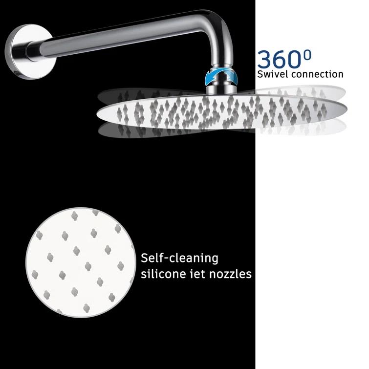 Pressure-Balanced Complete Shower System with 10-Inch Rain Shower Head, Handheld, Rough-in Valve