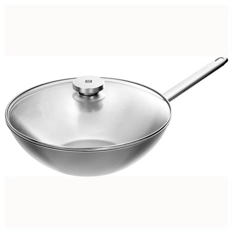 Plus 11.81" 18/10 Stainless Steel Non-Stick Wok with Lid