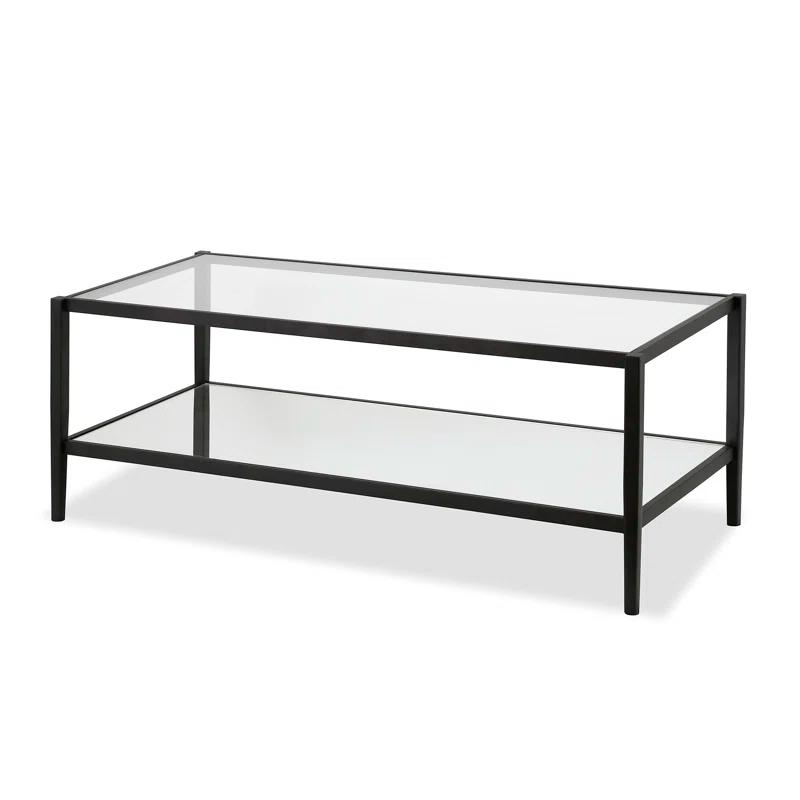 Hudson&Canal Glass Top Single Coffee Table