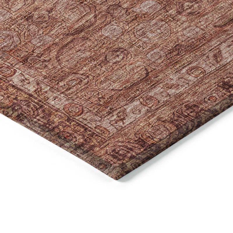 Machine Washable Indoor/Outdoor Chantille Terracotta Rug