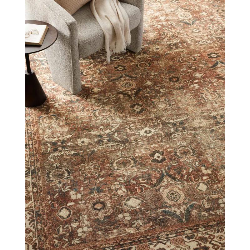 Banks II Rug by Magnolia Home by Joanna Gaines x Loloi - Brick and Ivory / 5' x 7'6"