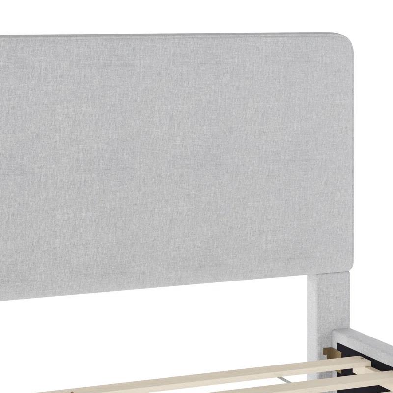 Martha Stewart Britta Upholstered Platform Bed With Piped Detail Headboard