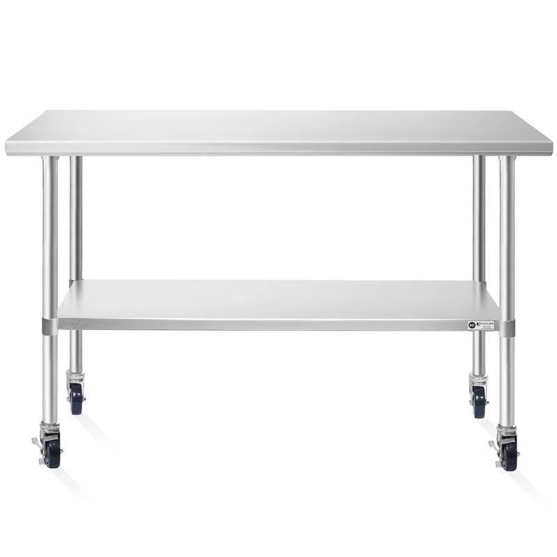 Flash Furniture Woodford NSF Certified Stainless Steel Prep and Work Table with Undershelf