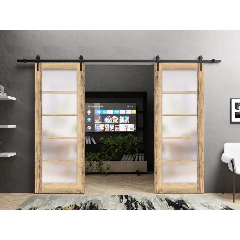 Quadro Solid + Manufactured Wood Paneled Slab Door