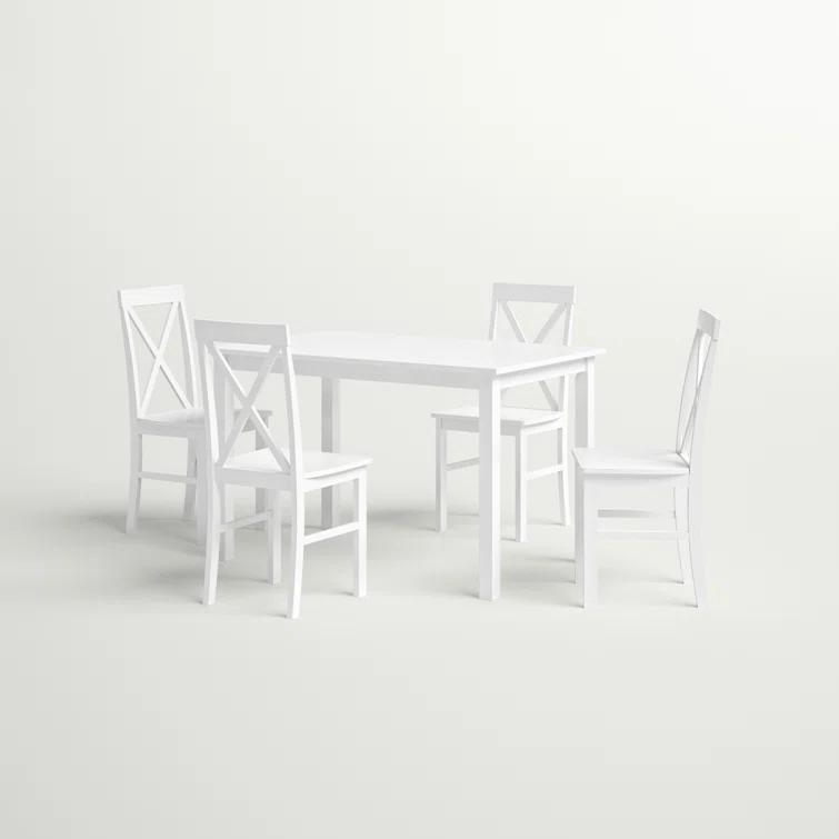 Gracie Oaks 5 - Piece Dining Set with X-Back Chairs