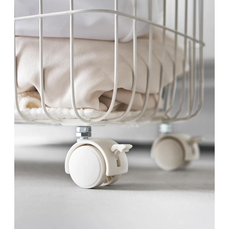 Yamazaki Home Rolling Basket (14.8" H) - Steel, Steel, 9.2 Gallons, 35L, Holds 11 Lbs