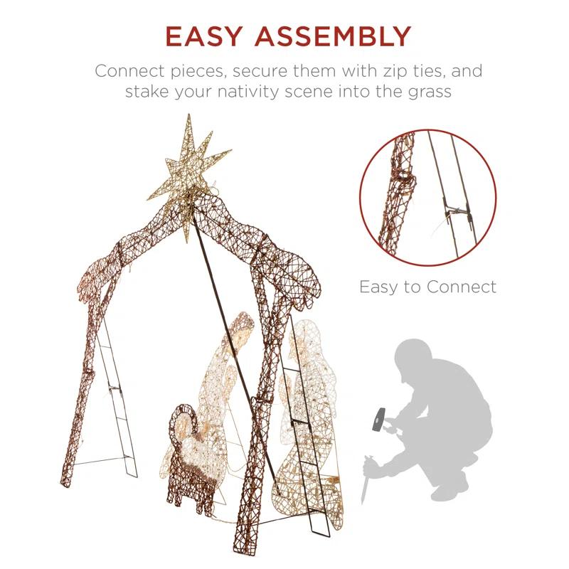 The Holiday Aisle® Christmas Nativity Scene Yard Decoration Light Display