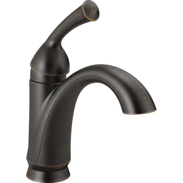 Delta Haywood Single Hole Bathroom Faucet with Drain Assembly, Single Handle Bathroom Sink Faucet 15999-RB-DST
