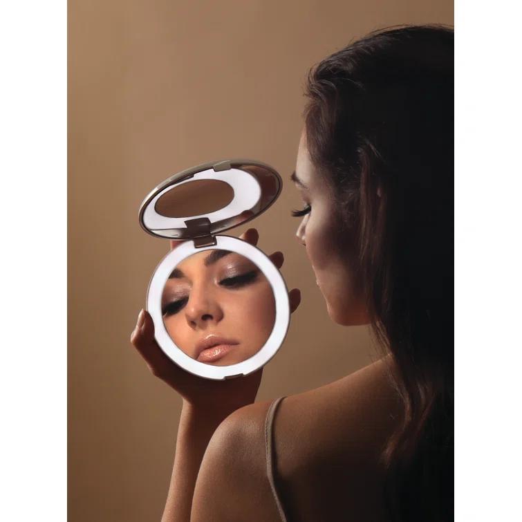 Fancii Modern Lighted Magnifying Compact Mirror