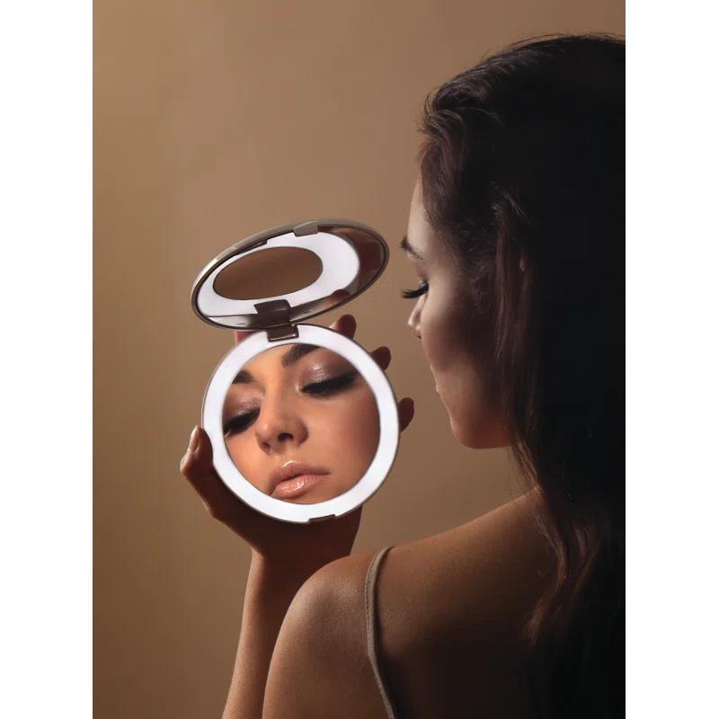 Modern Lighted Magnifying Compact Mirror