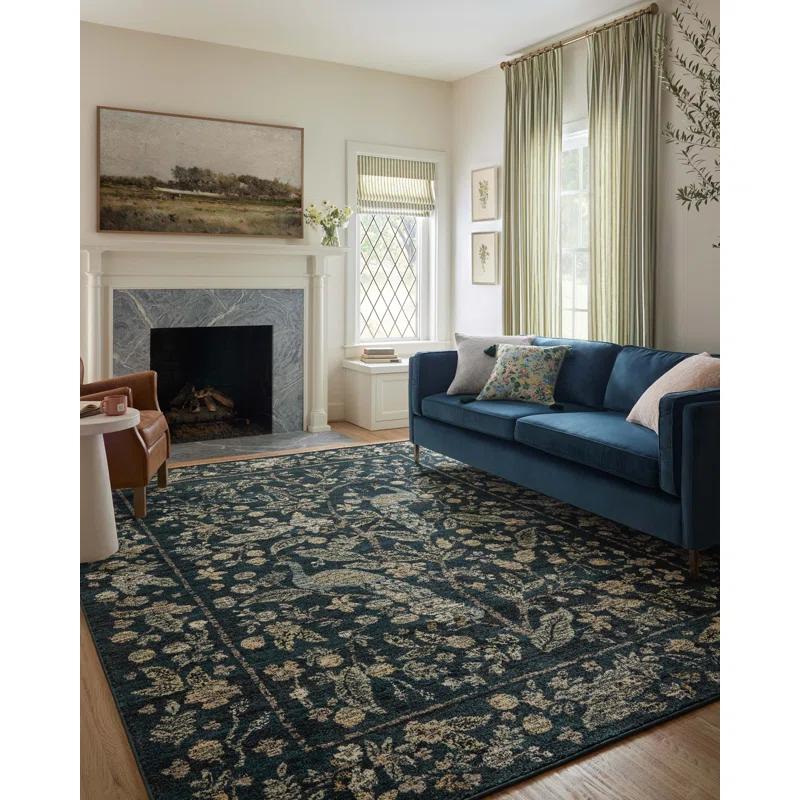 Rifle Paper Co. x Loloi Laurel Navy Area Rug