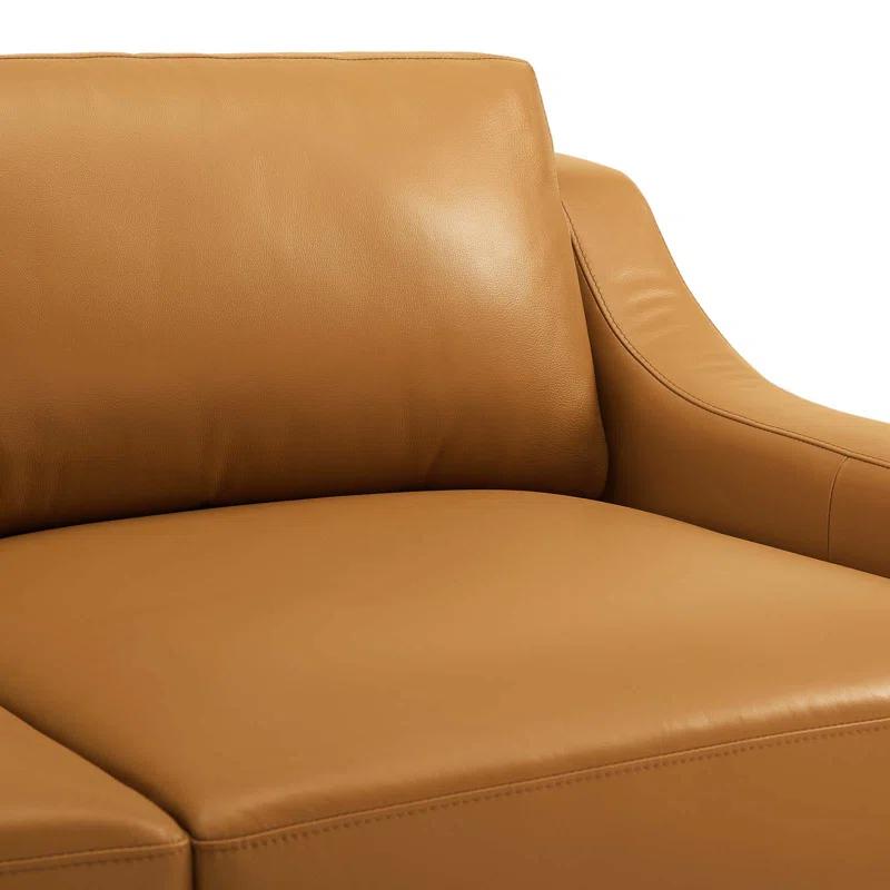Modway Strick & Bolton Hollebon Stainless Steel/ Leather Loveseat by Modway