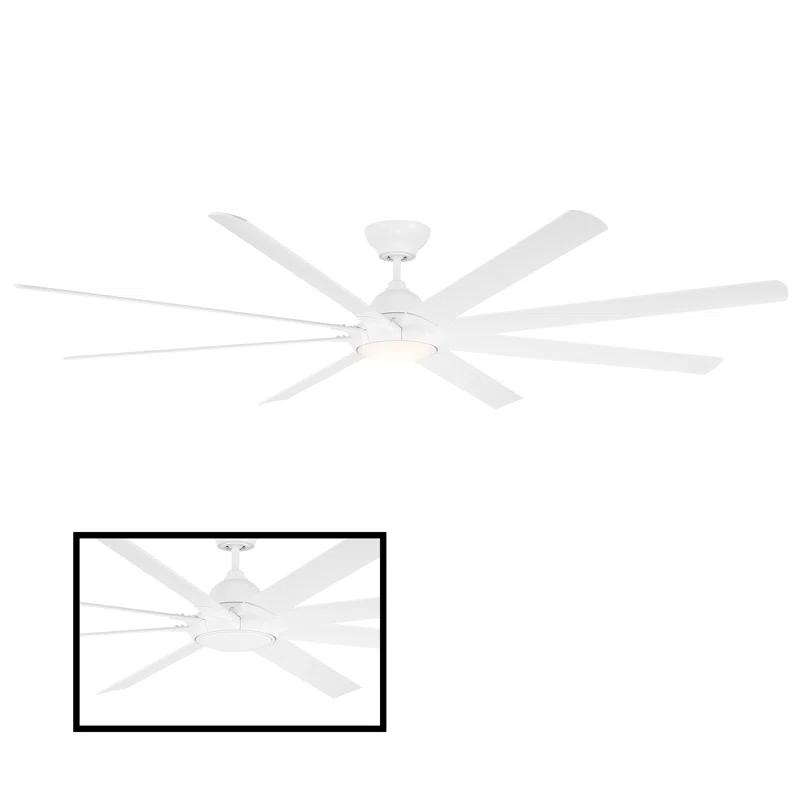 Modern Forms Hydra 8 - Blade Outdoor LED Smart Standard Ceiling Fan with Wall Control and Light Kit Included, Works With Alexa and iOS or Android App