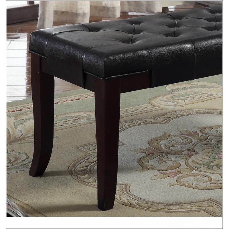 W-Jopns Linon Tufted Bench, Faux Leather A solid basic framework, comfortable, durable and beautiful