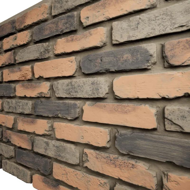 StoneCraft Aged Brick Faux Brick Panel, 46 7/8"W x 27"H x 1 1/4"D