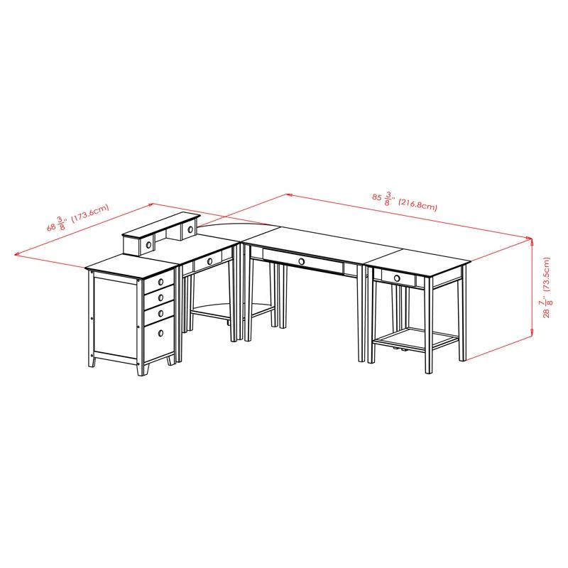 Rosalind Wheeler Zimmer 5 L-Shaped Writing Desk Office Set