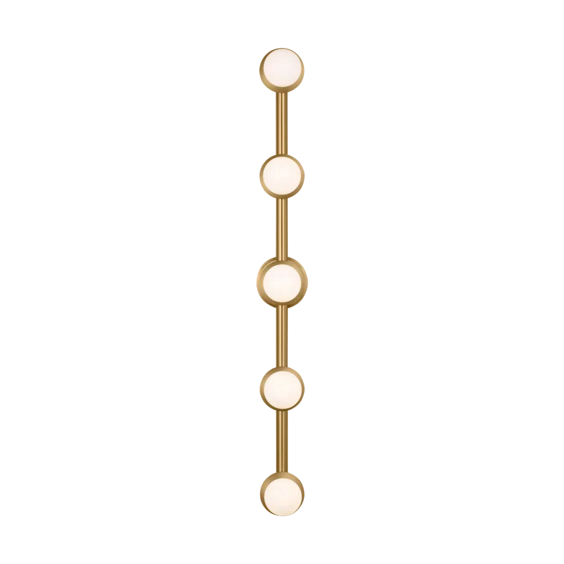 Visual Comfort Studio Nodes Contemporary 5-light Wall Bath Fixture with milk glass shades | Birch Lane