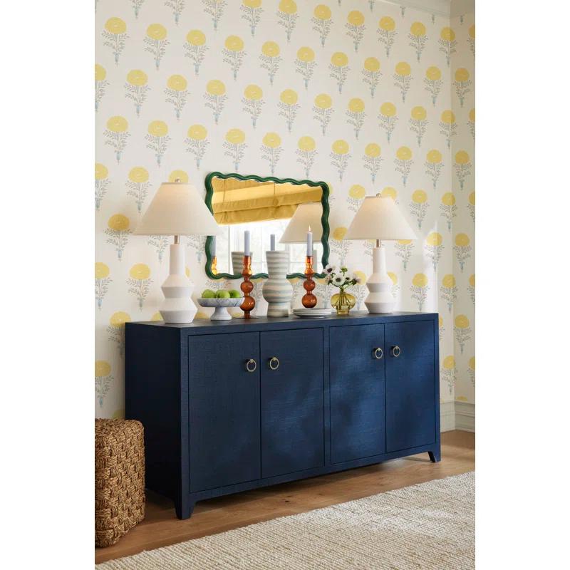 Allurine Wood Wavy Wall Mirror