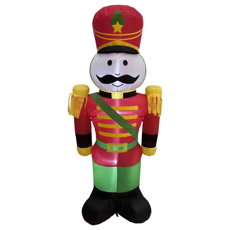 Northlight Seasonal LED Lighted Inflatable Soldier Nutcracker Outdoor Christmas Decoration - 4.25'