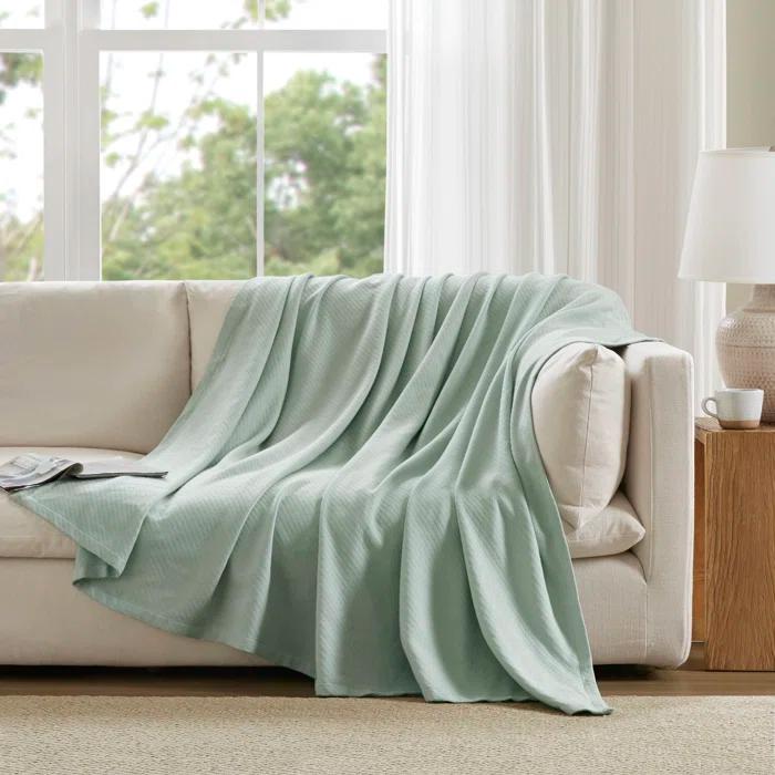 Madison Park Liquid Cotton Breathable Woven Blanket