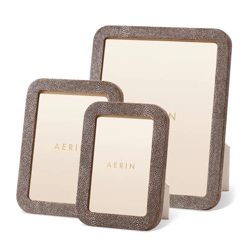 AERIN Shagreen Leather Picture Frame