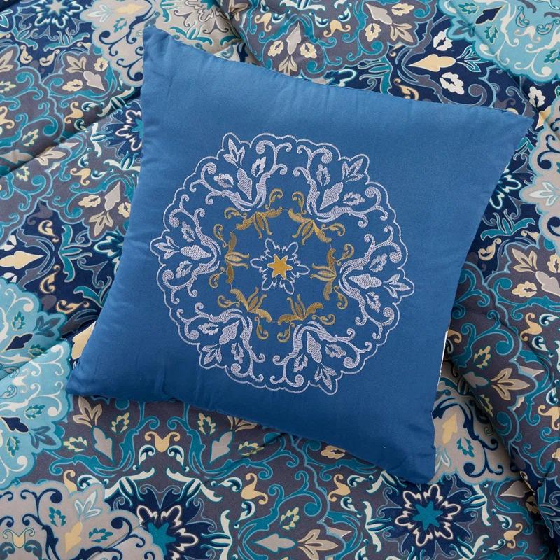 Modern Threads - Granada Collection Comforter Set - Reversible Microfiber - Elegant Printed 8-Piece Bed Set - Includes Comforter, Sheets, Shams, & Pillow - Luxurious Bedding