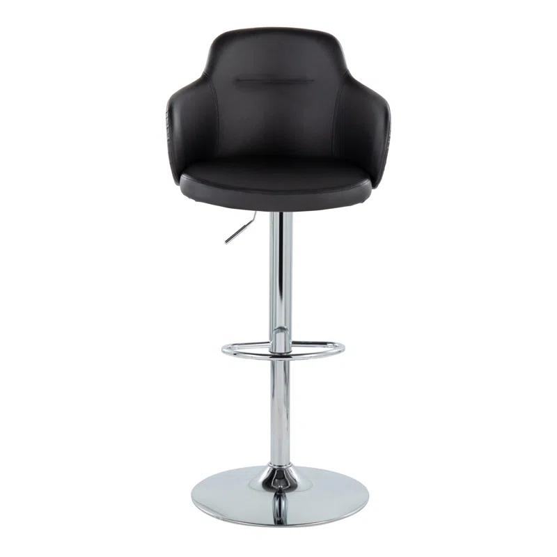 LumiSource Boyne Swivel Upholstered Adjustable Height Counter Stool with Metal Frame (Set of 2)