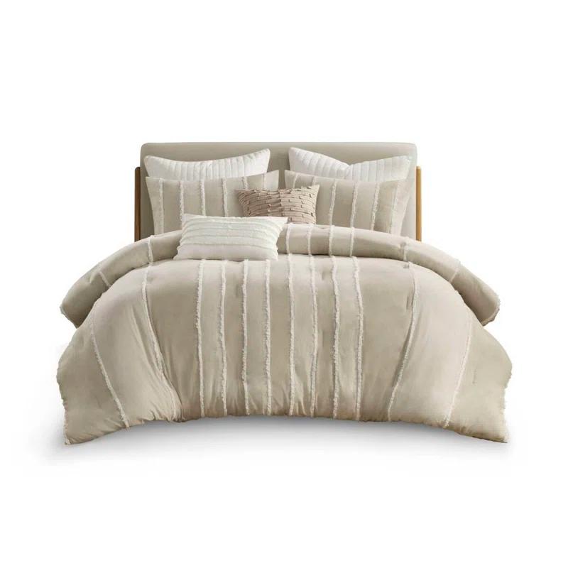 INK+IVY Shay 3 Piece Striped Cotton Duvet Cover Set