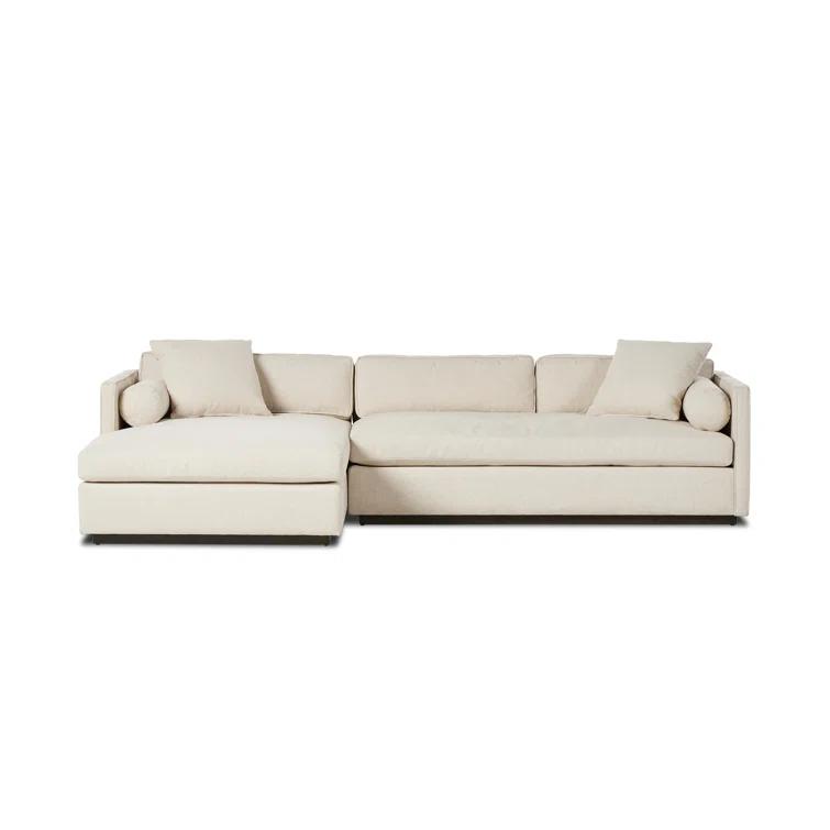 Sawyer White Cotton Blend 2-Piece Sectional Sofa