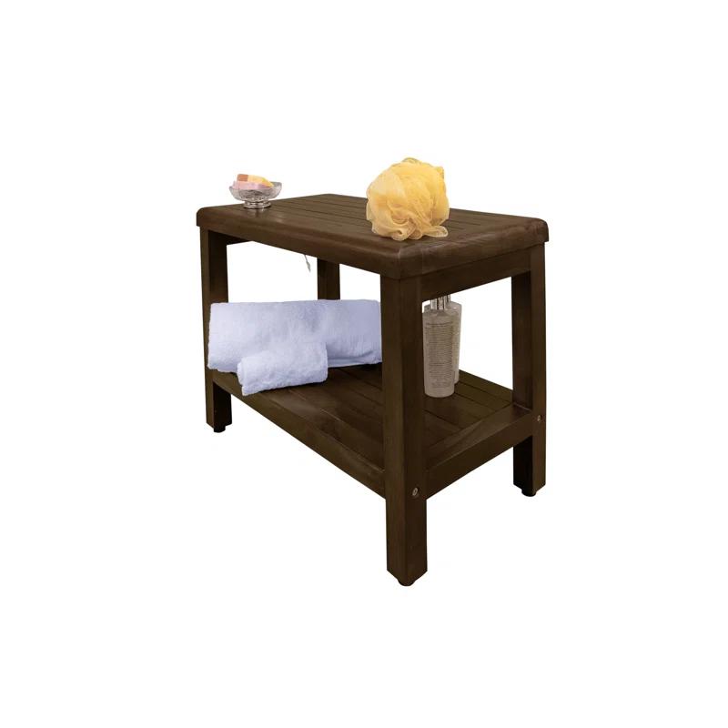 Decoteak Eleganto, Teak Shower Bench, Teak Wood Shower Bench, Teak Shower Bench, Teak Shower Stool