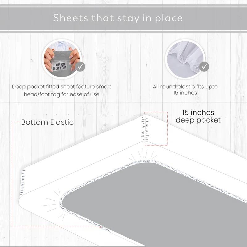 Color Sense Brushed Cotton Blend Lightweight Sheet Set