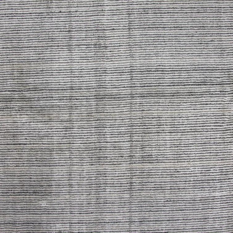 Transitional Handmade Grey/Beige Wool-Viscose Blend Rug 10' x 14'