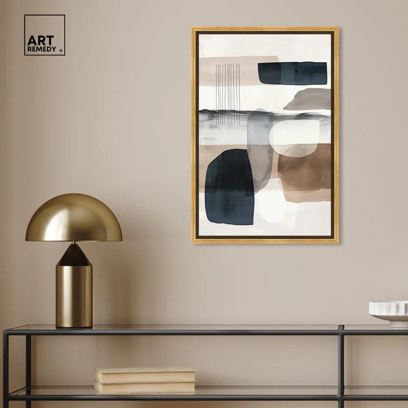 Art Remedy Shapes Abstracts " Layers Of Depth " by Art Remedy on Canvas