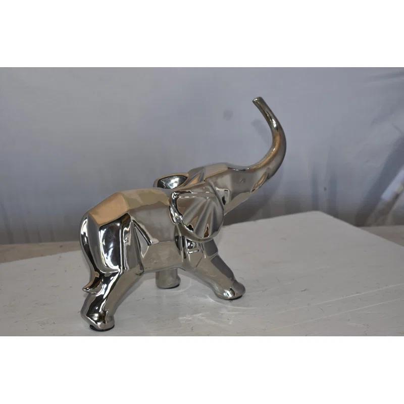 Elephant Statue Modern Art Ceramic Size: 15" x 14" x 10"H