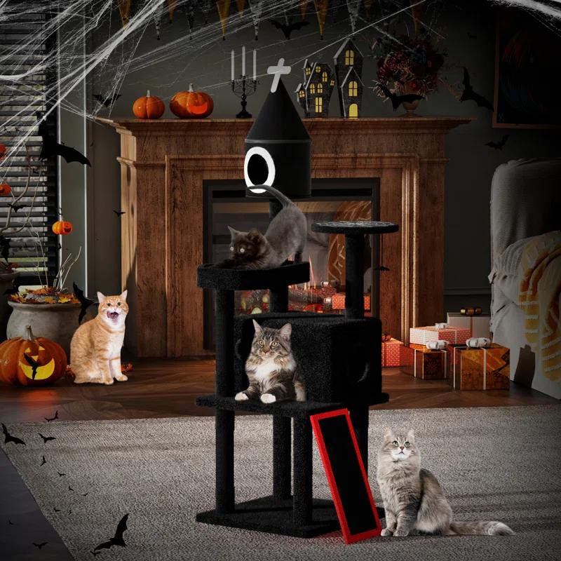 Tucker Murphy Pet™ Geilich Gothic 64'' H Cat Tree Tower with Coffin Bed