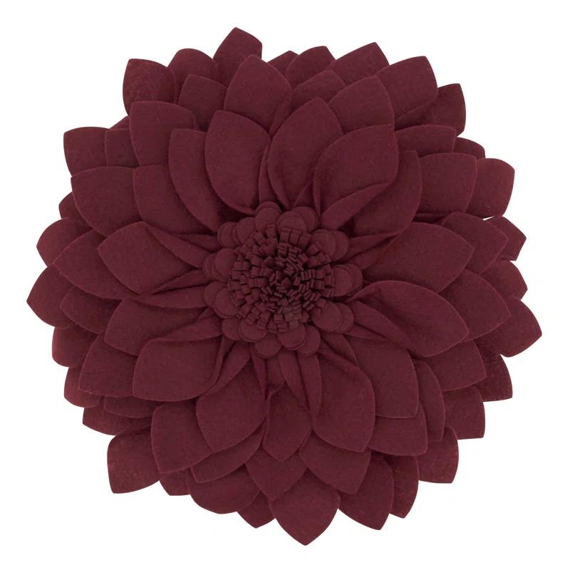 Saro Fleur De Jardin Collection Ruffled Throw Pillow