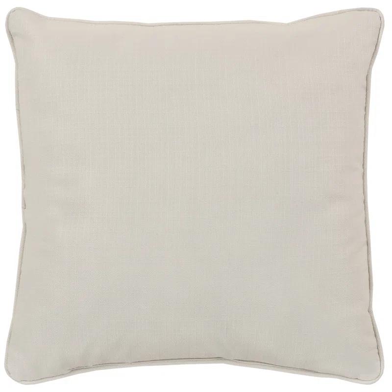 Ivory Floral Embroidered Square Decorative Throw Pillow