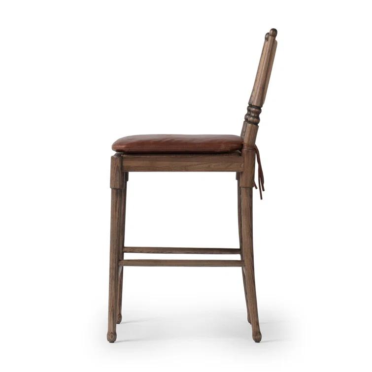 Fayth Bar and Counter Stool by Amber Lewis x Four Hands - Mahogany Leather / Counter