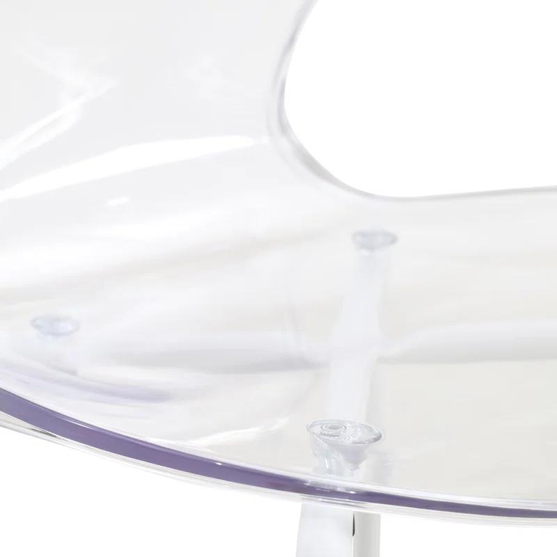 Ivy Bronx Edenfield Dining Chair with Curved Back and Waterfall Edge Seat White Powder-Coated Metal Legs