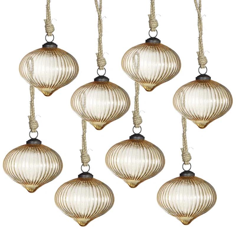 World Menagerie D3.9" Christmas Ball Ornaments, Glass Decorative Hanging Ball Christmas Tree Ornaments for Holiday Party Decorations, Set of 8