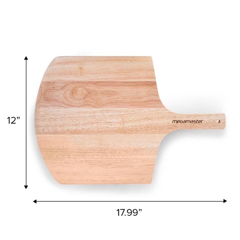 Megamaster Megamaster 12" Bamboo Pizza Peel – Wooden Pizza Paddle & Serving Board for Baking, Cheese, Bread, and Vegetables – Oven Accessory, 530-0048P