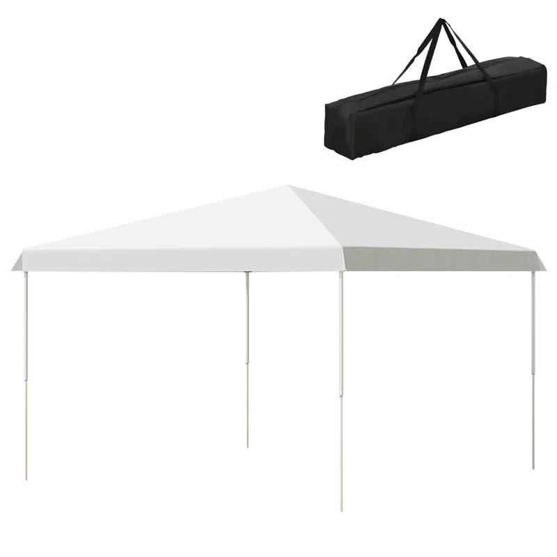 SHANRUGUOJI Outsunny 13' X 13' Pop Up Canopy Tent, Instant Sun Shelter, Tents For Parties, Height Adjustable, With Wheeled Carry Bag For Outdoor, Garden, Patio, Parties