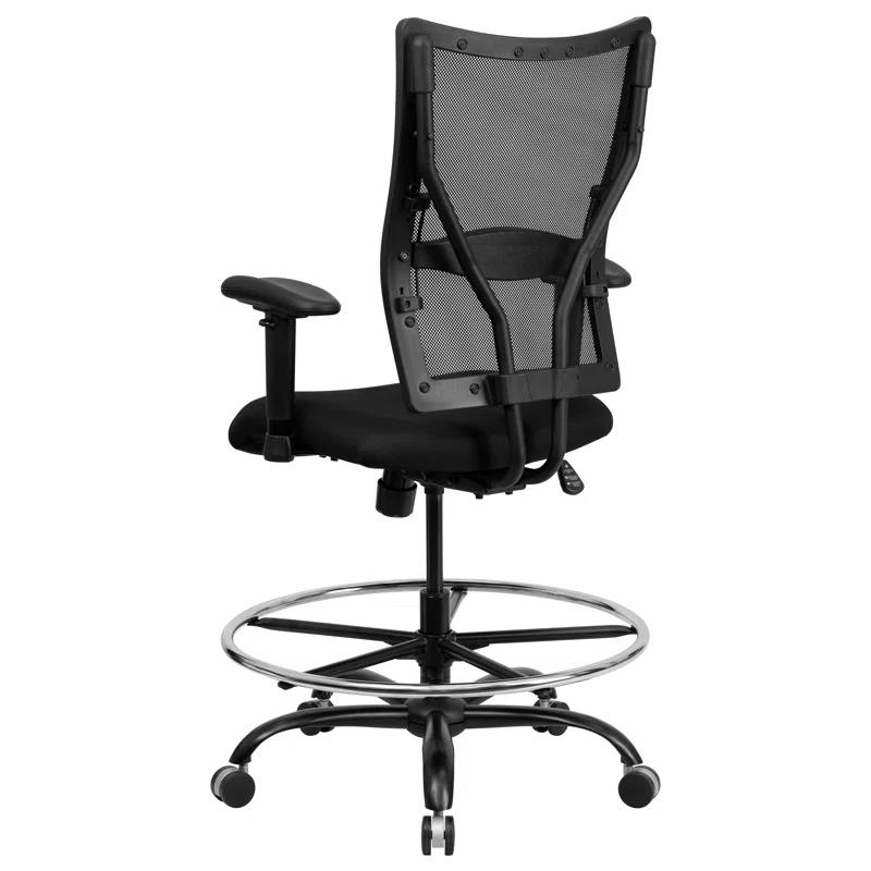 Flash Furniture Hercules Big & Tall 400 lb. Rated Mesh Ergonomic Drafting Chair w/ Adjustable Arms