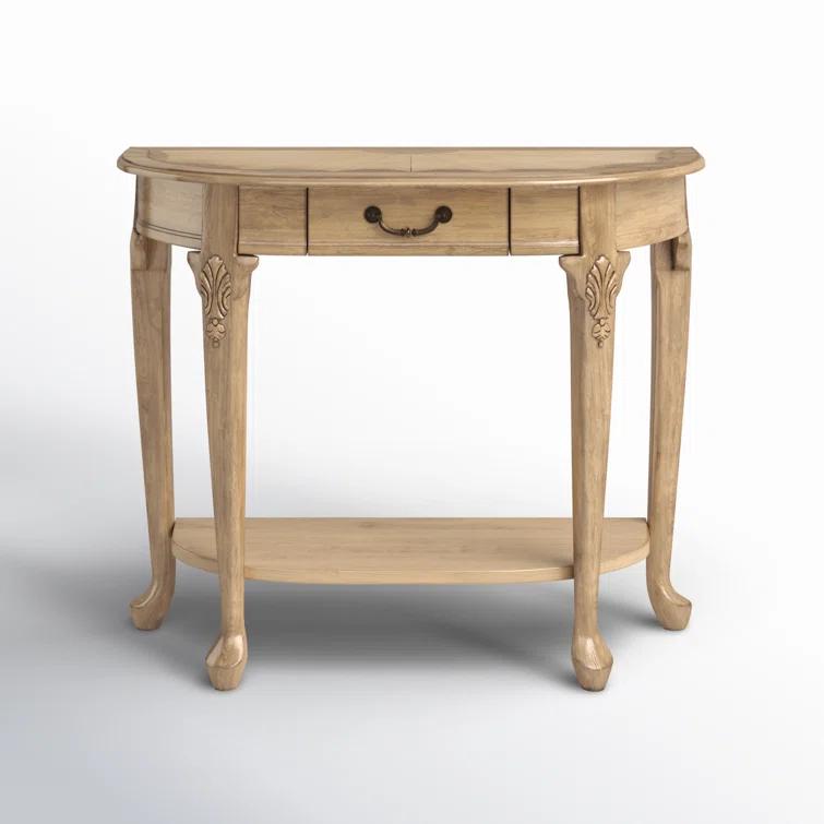 Butler Specialty Kimball 36" Demilune Wood Console Table In Antique Beige