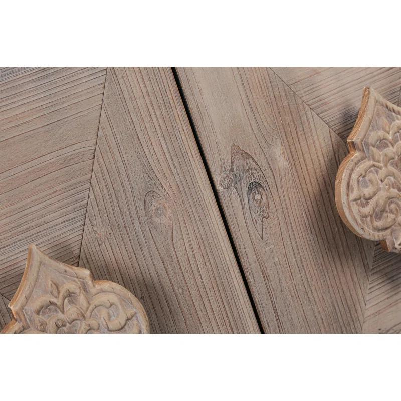 Bungalow Rose Antique Four Door Cabinet For Living Room