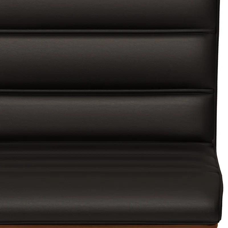 Simpli Home Roland Swivel Upholstered Mid-Century Modern Stool with Padded Seat and Back