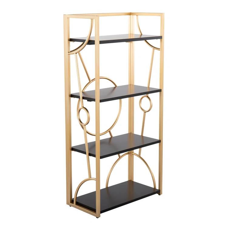Everly Quinn Constellation Contemporary Bookcase In Metal And Wood By Lumisource