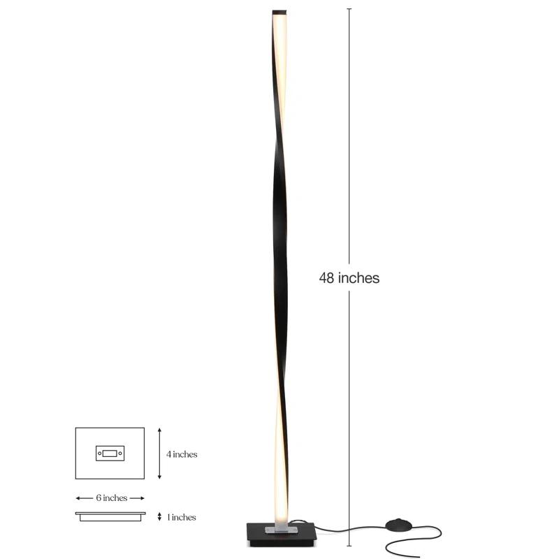 Brightech Helix 48 in. Industrial LED Floor Lamp with Built-In 3-Way Dimmer