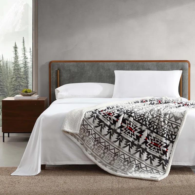 Eddie Bauer Eddie Bauer Printed Plush Fleece/Sherpa Throw Blankets